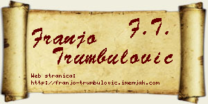 Franjo Trumbulović vizit kartica